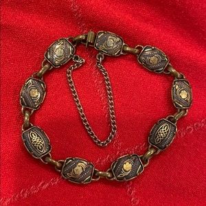 Vintage damascene link bracelet